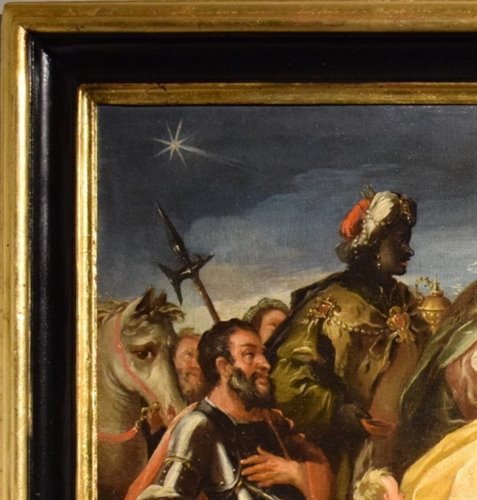 L'Adoration des Rois mages - École napolitaine, fin du XVIIe siècle